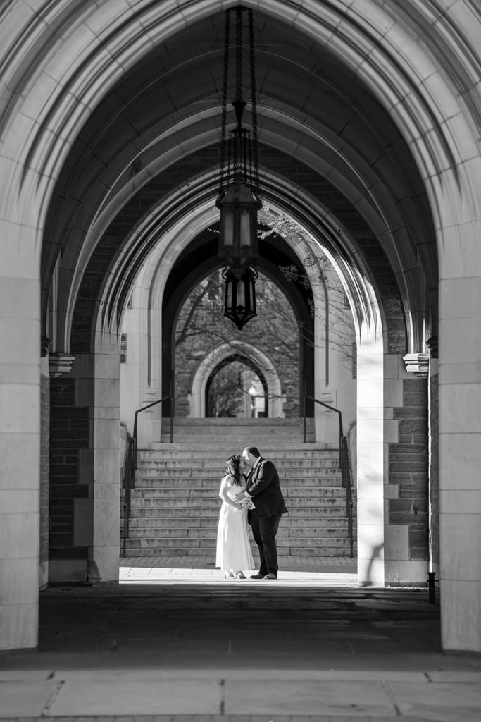 B&W Wedding Photo in Princeton University NJ