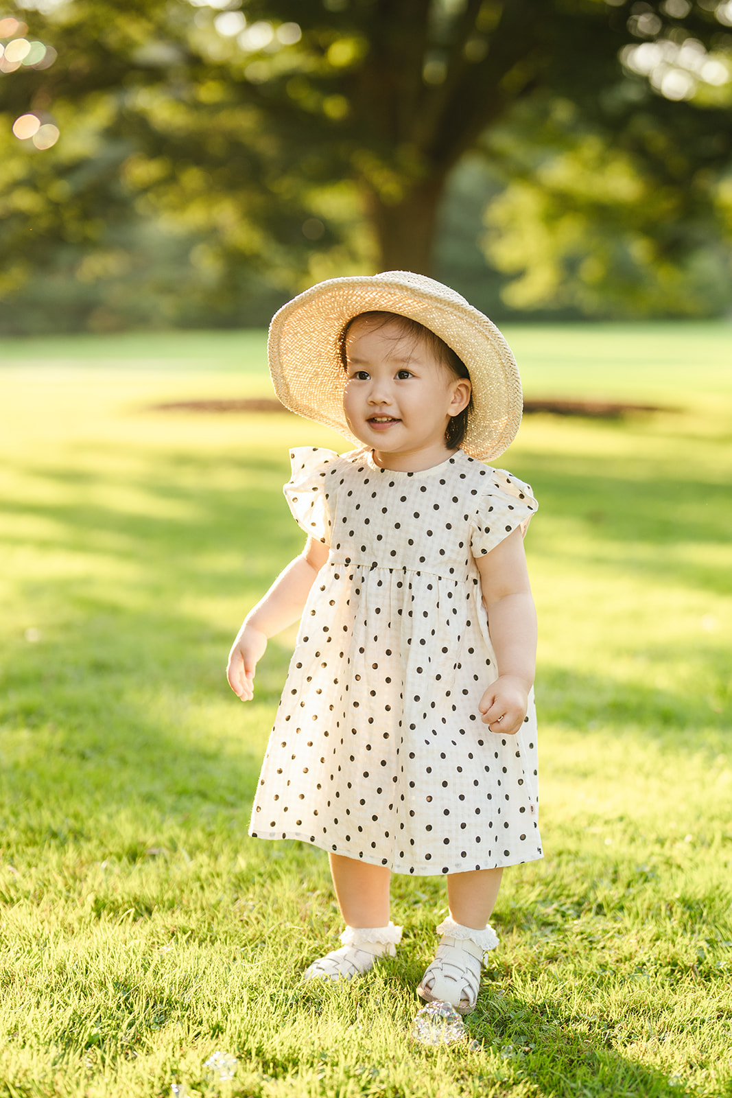 Chinese child portrait in a summer park in Princeton new jersey