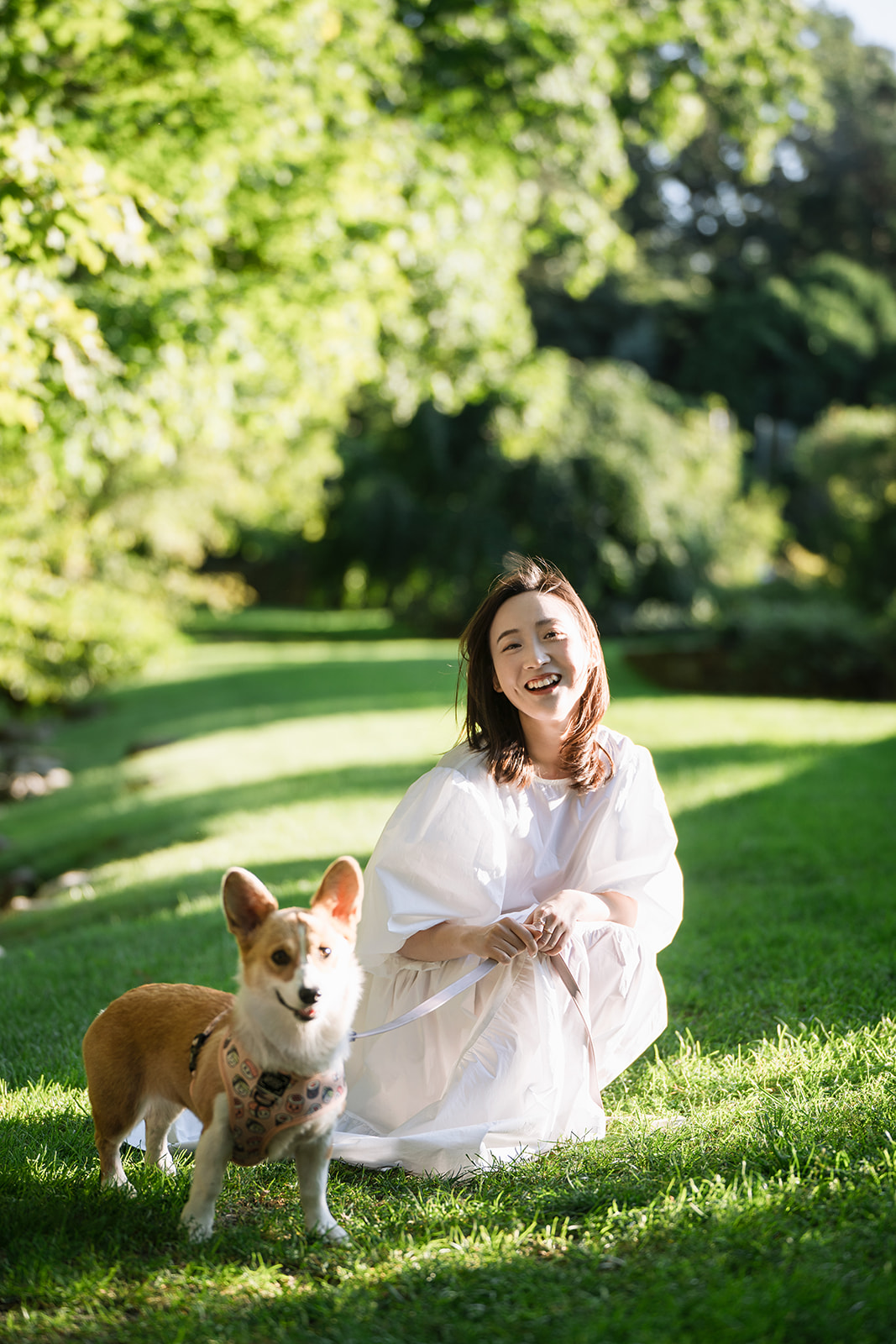 Corgi Dog and People Family Photo by New Jersey Pet Photographer