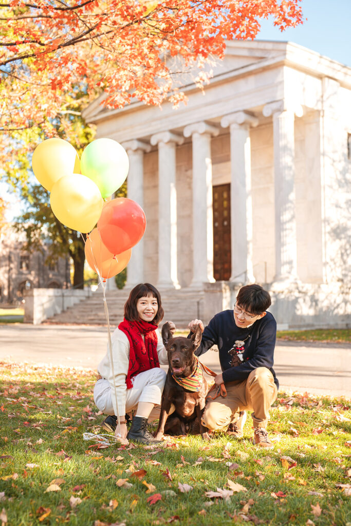 family photography on Princeton University campus during the fall foliage in new jersey