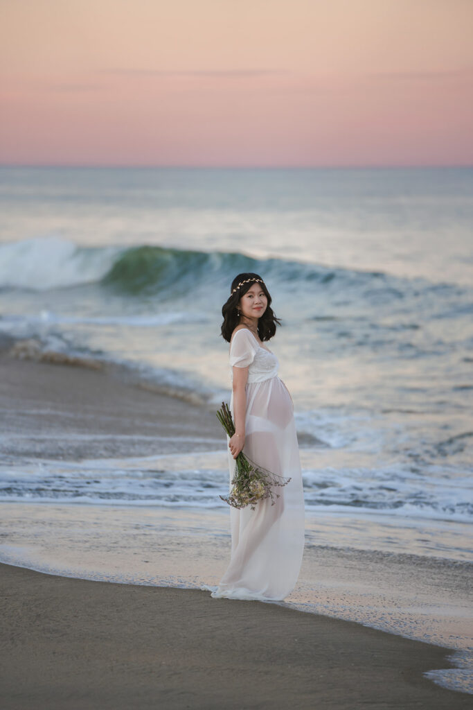 Sunset Maternity Photography by Jersey Shore